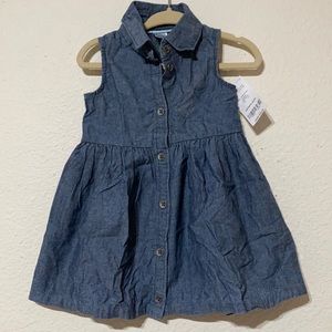 Brand New Carter’s Denim Sleeveless Collar Dress size 12m 12 months